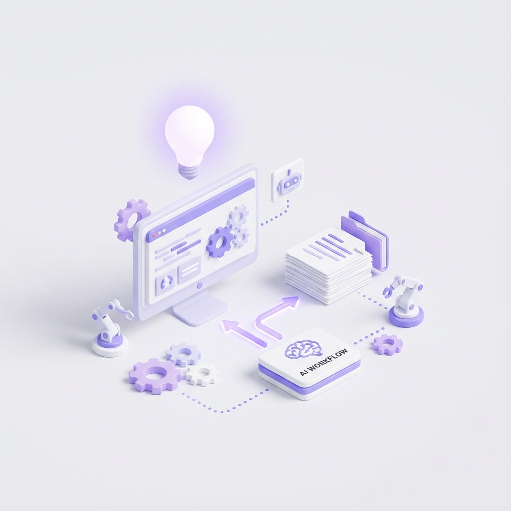 3D AI Workflow Illustration